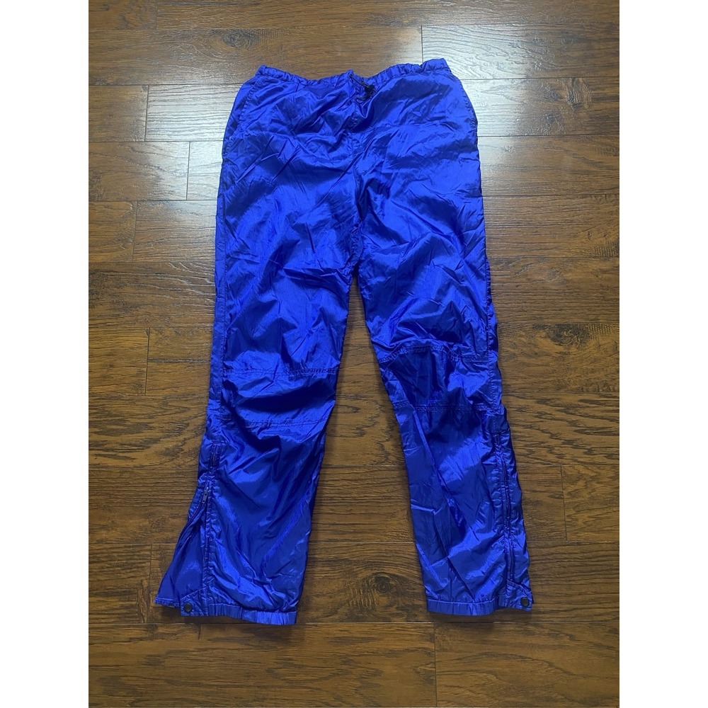 The North Face Vintage Mens Royal Blue Ripstop Nylon Windbreaker Pants Small